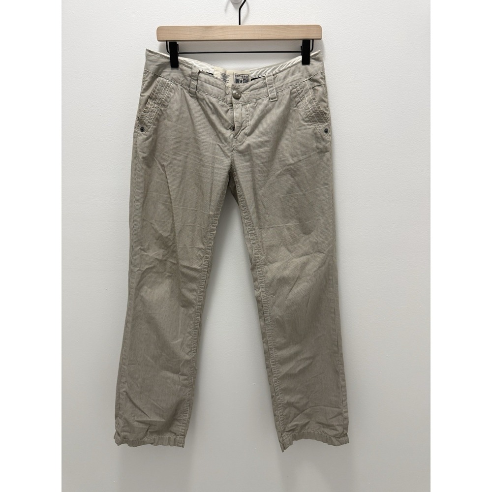 Converse One Star Grey Pinstripe‎ Casual Pants Size 6 Y2K Vintage Indie Women's